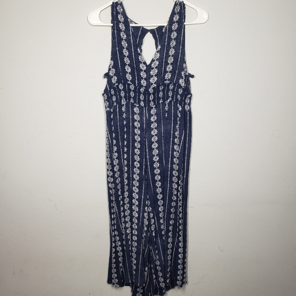 Hem & Thread Ladies Blue and White Jumpsuit Size Large - Picture 1 of 10